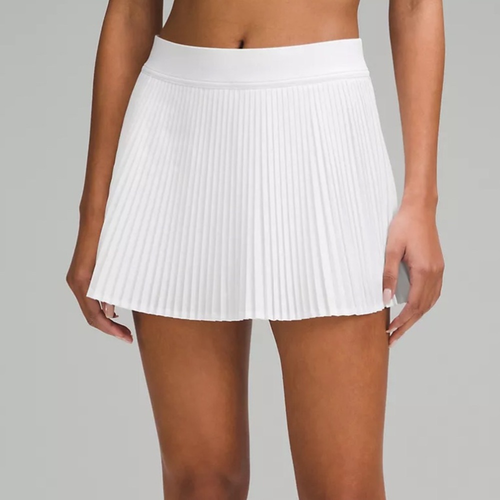 Lululemon White Varsity High-Rise Pleated Tennis Skirt